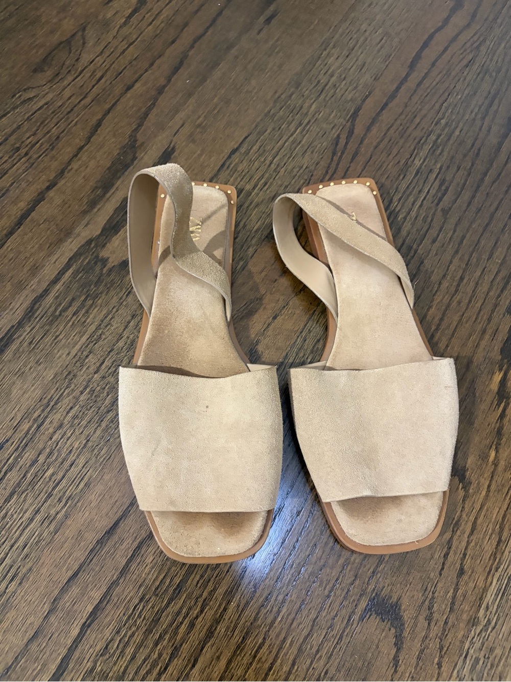 Zara Tan Suede Cross-Strap Slide Sandals